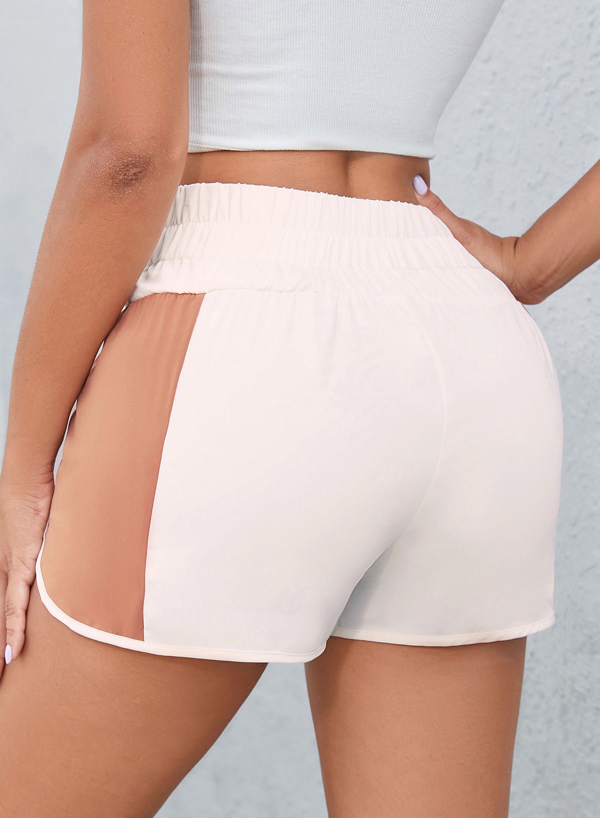 TrainTech Color Block Wide Waistband Shorts