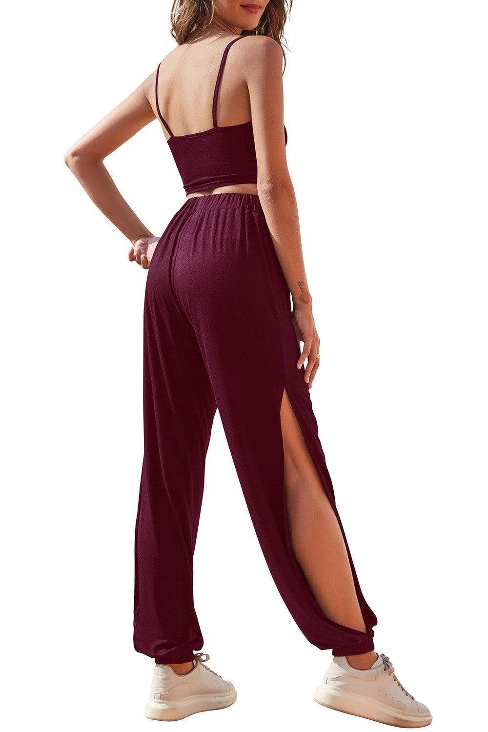 FleeceFlex Cropped Cami and Side Split Joggers Set