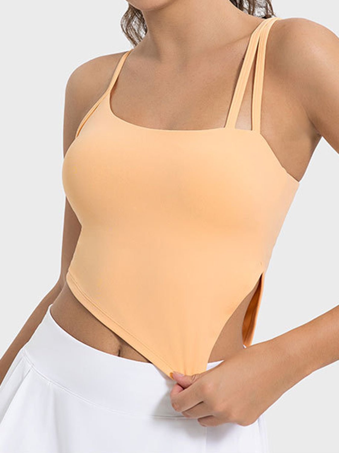 TrainTech Slit Asymmetrical Neck Active Cami