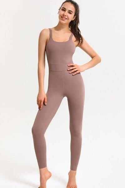 FleeceFlex Crisscross Sleeveless Active Jumpsuit