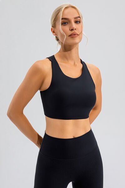 ZenSculpt Round Neck Cutout Cropped Active Tank