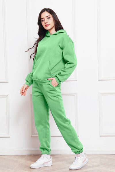 FleeceFlex Drop Shoulder Long Sleeve Hoodie and Pants Set