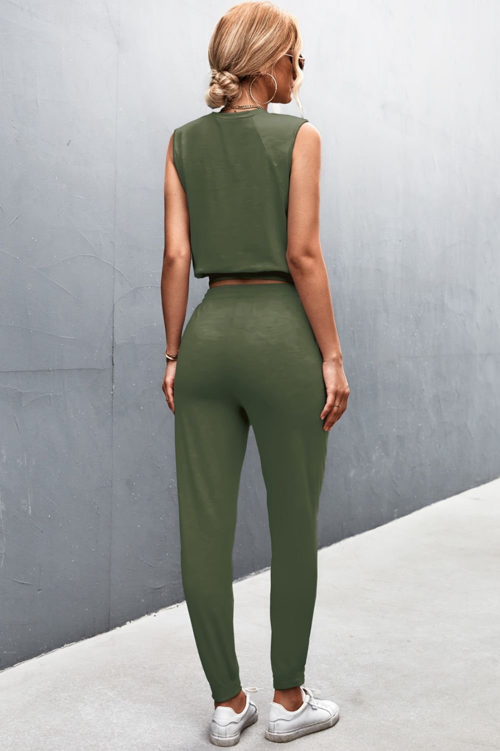 FleeceFlex Sleeveless Top and Joggers Set