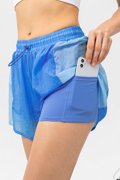 TrainTech Color Block Drawstring Active Shorts