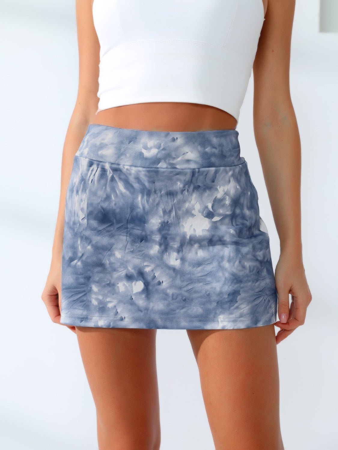 FleekGoddess Quick-Dry Tie-Dye Wide Waistband Active Tennis Skirt