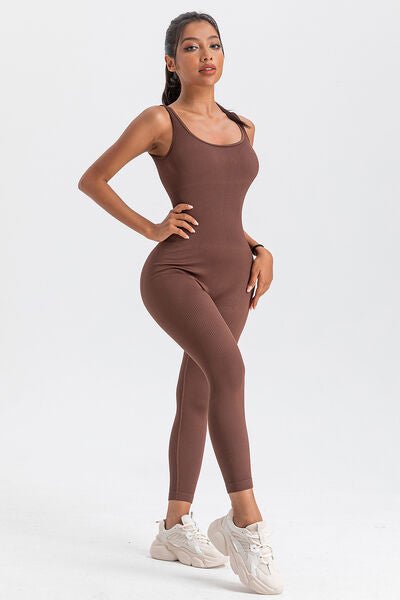 YogaFlex Wide Strap Sleeveless Active Jumpsuit