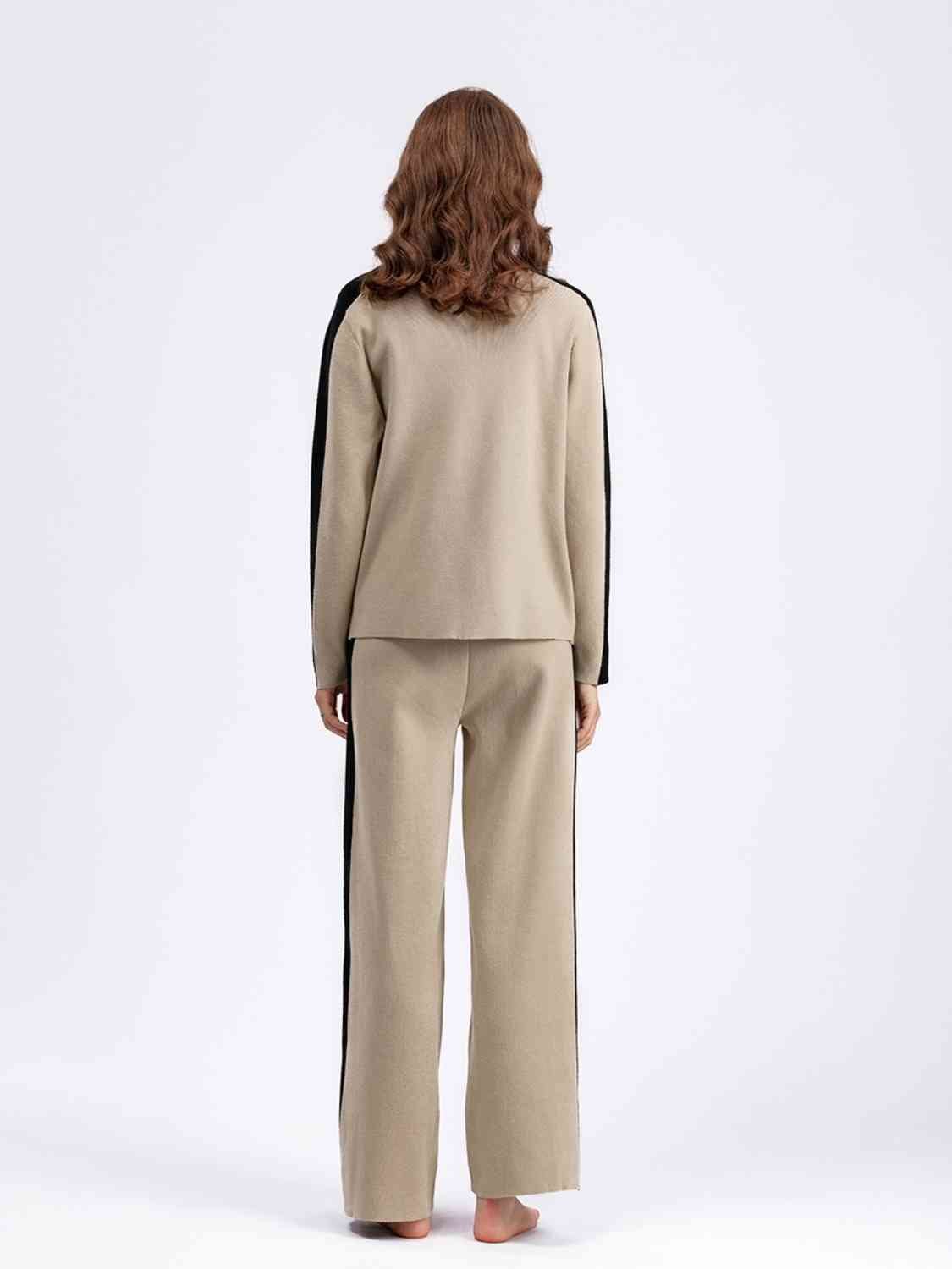 FleeceFlex Sweater and Knit Pants Set