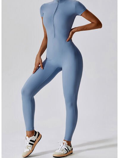 TrainTech Half Zip Short Sleeve Active Jumpsuit