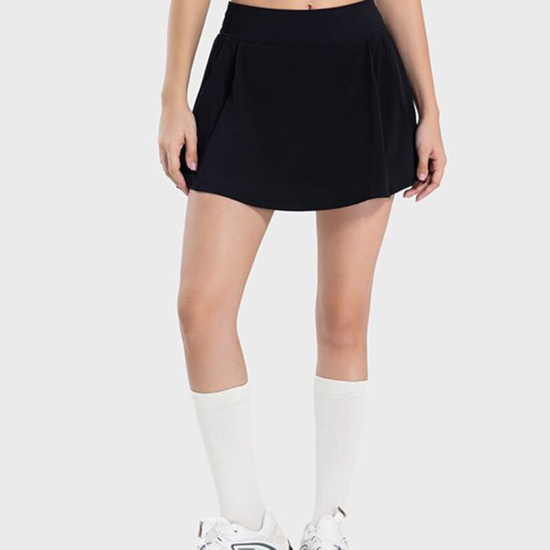 TrainTech Pleated Detail Mid-Rise Waist Active Skirt