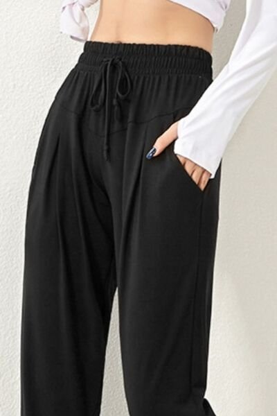FleeceFlex Drawstring High Waist Active Pants