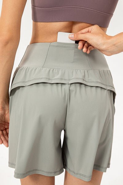 YogaFlex Pocketed Elastic Waist Active Shorts
