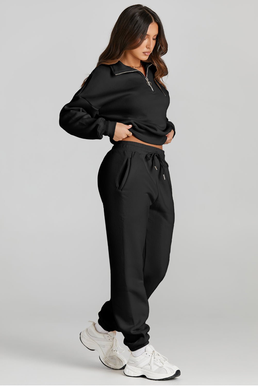 FleeceFlex Quarter Zip Top and Drawstring Pants Active Set