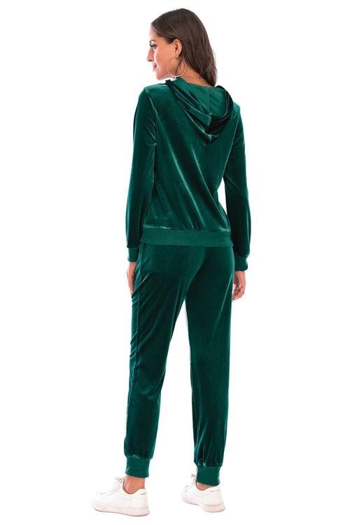 FleeceFlex Zip-Up Hooded Jacket and Pants Set