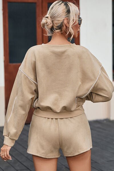 FleeceFlex Round Neck Cropped Top and Shorts Set