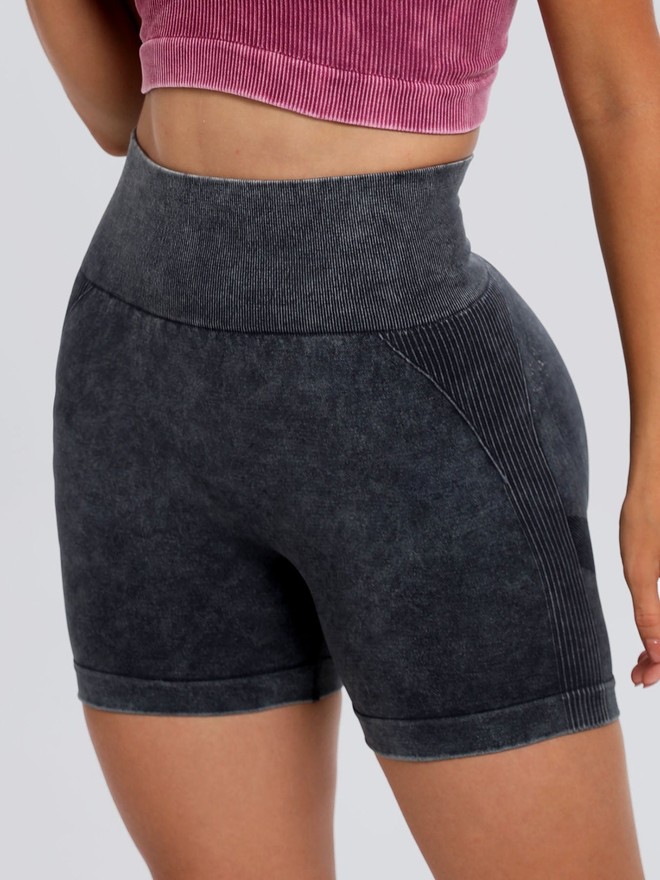 ZenSculpt Washed High Waist Active Shorts