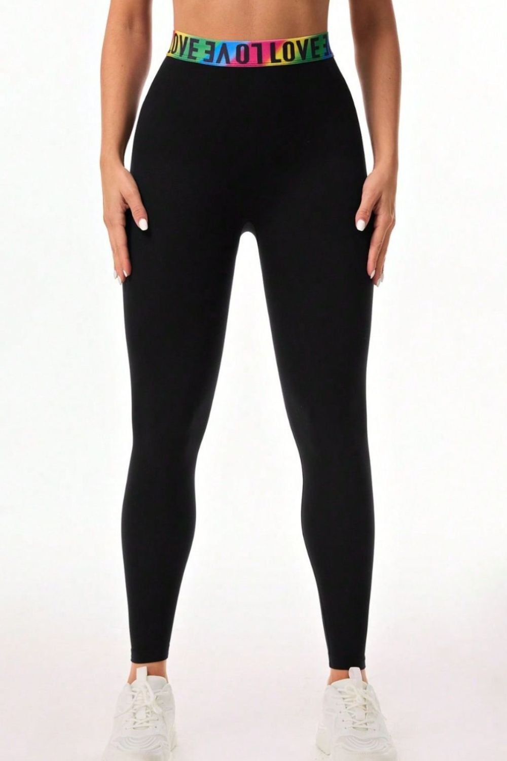 TrainTech Letter Printed High Waist Active Leggings