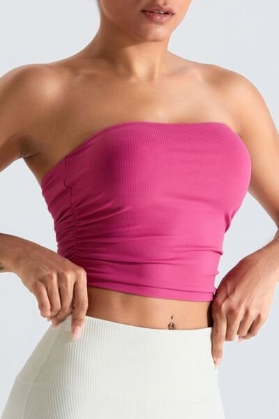 YogaFlex Ribbed Active Bandeau Top