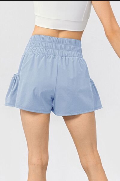 TrainTech Elastic Waist Pocketed Active Shorts