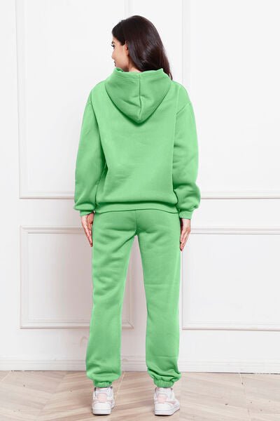 FleeceFlex Drop Shoulder Long Sleeve Hoodie and Pants Set