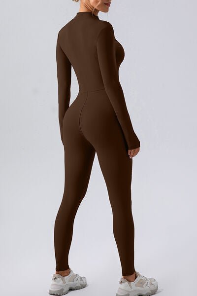 ZenSculpt Half Zip Mock Neck Active Jumpsuit