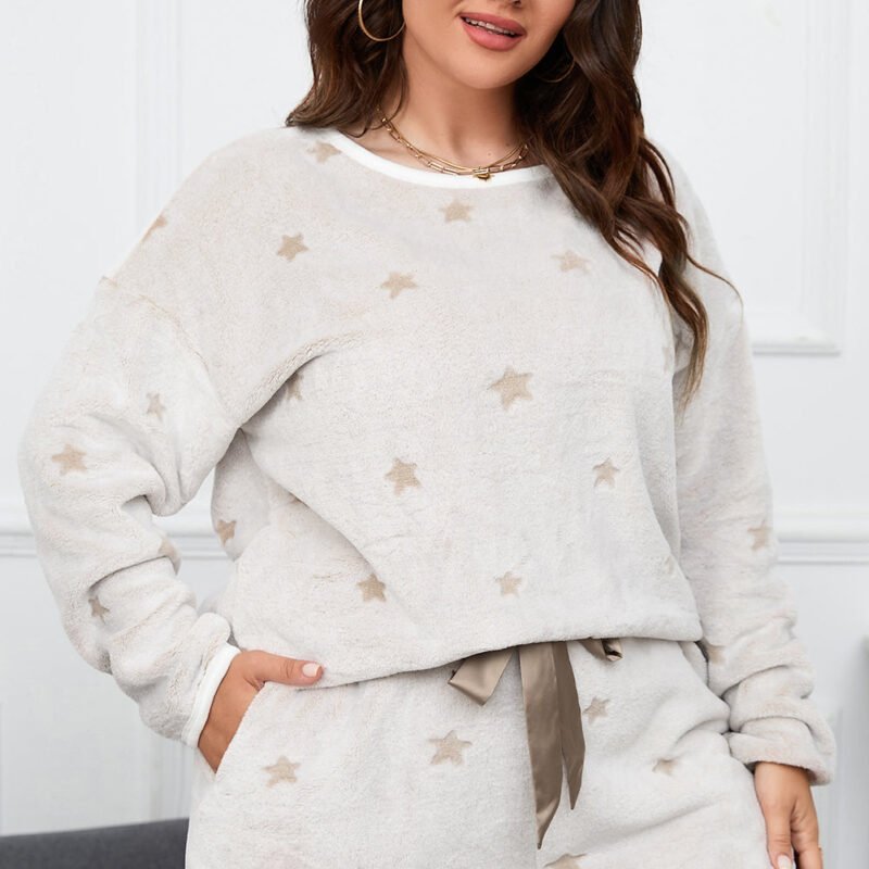 FleeceFlex Star Dropped Shoulder Top and Shorts Lounge Set