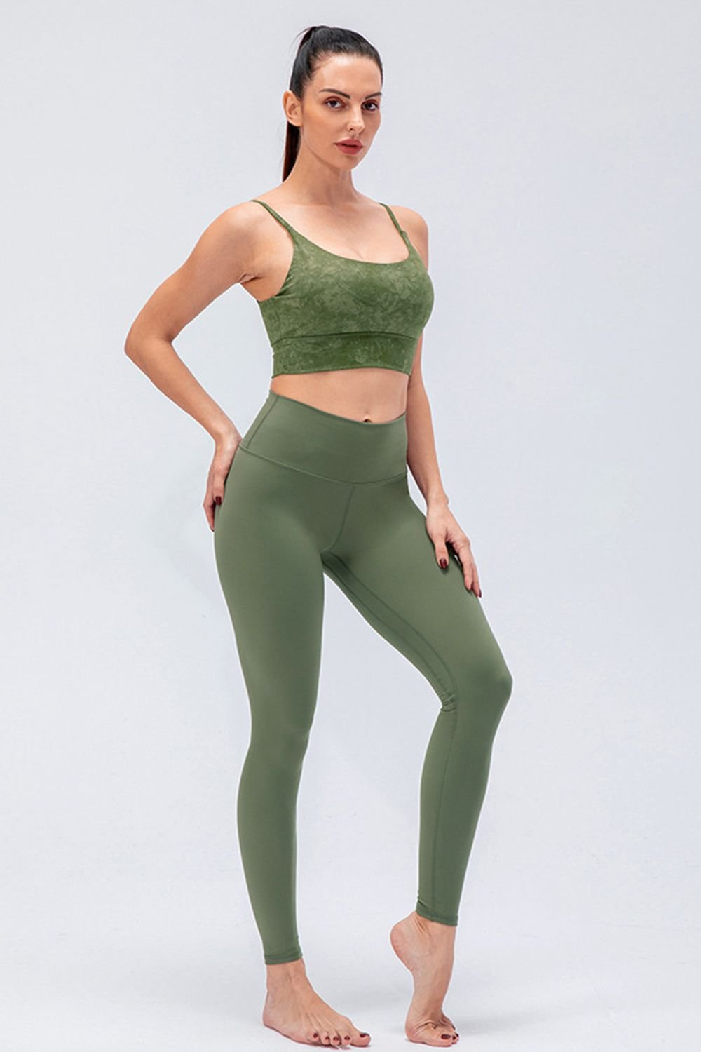 ZenSculpt Wide Waistband Slim Fit Active Leggings