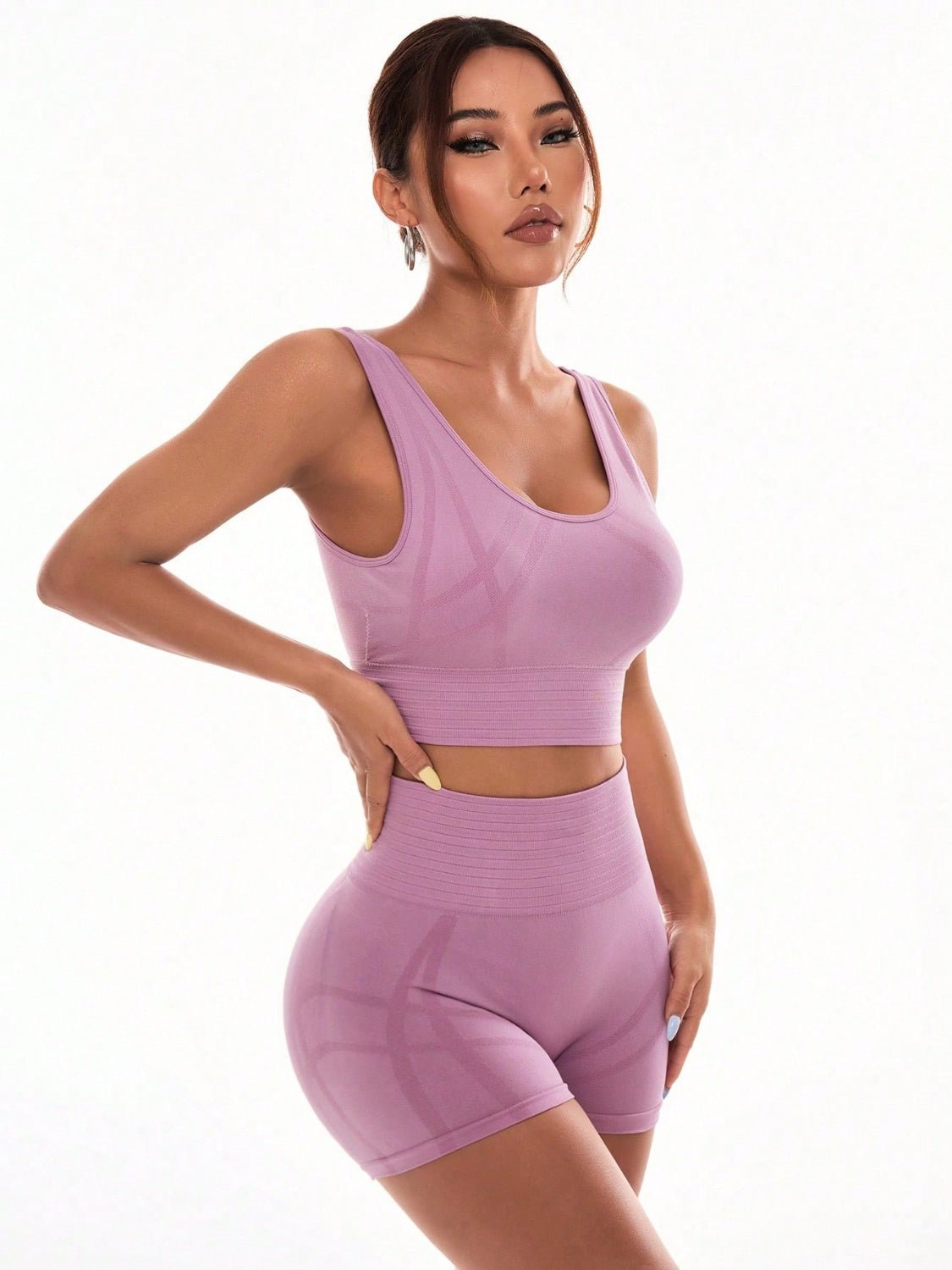 TrainTech Scoop Neck Wide Strap Top and Shorts Active Set