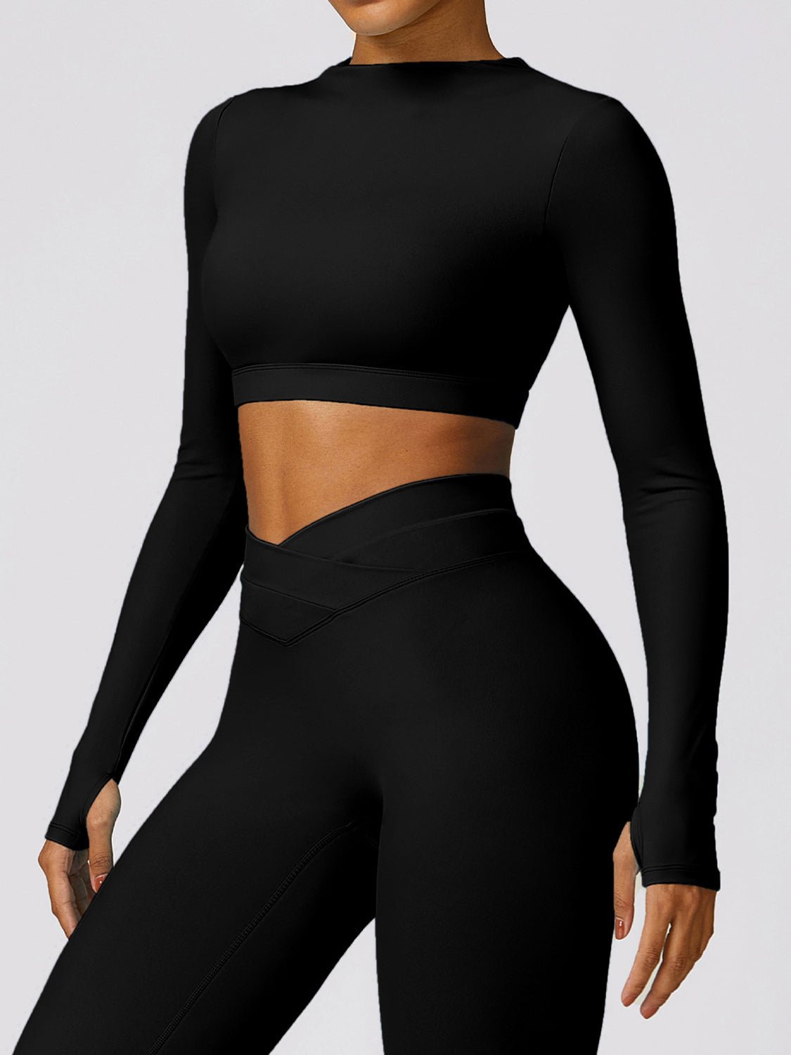 TrainTech Cutout Mock Neck Long Sleeve Active T-Shirt