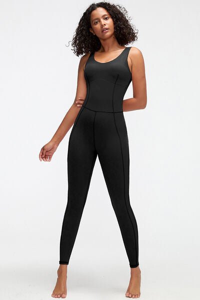 ZenSculpt Crisscross Wide Strap Active Jumpsuit