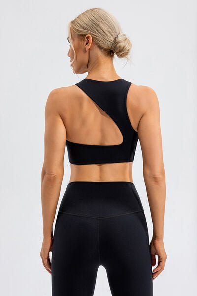 ZenSculpt Round Neck Cutout Cropped Active Tank