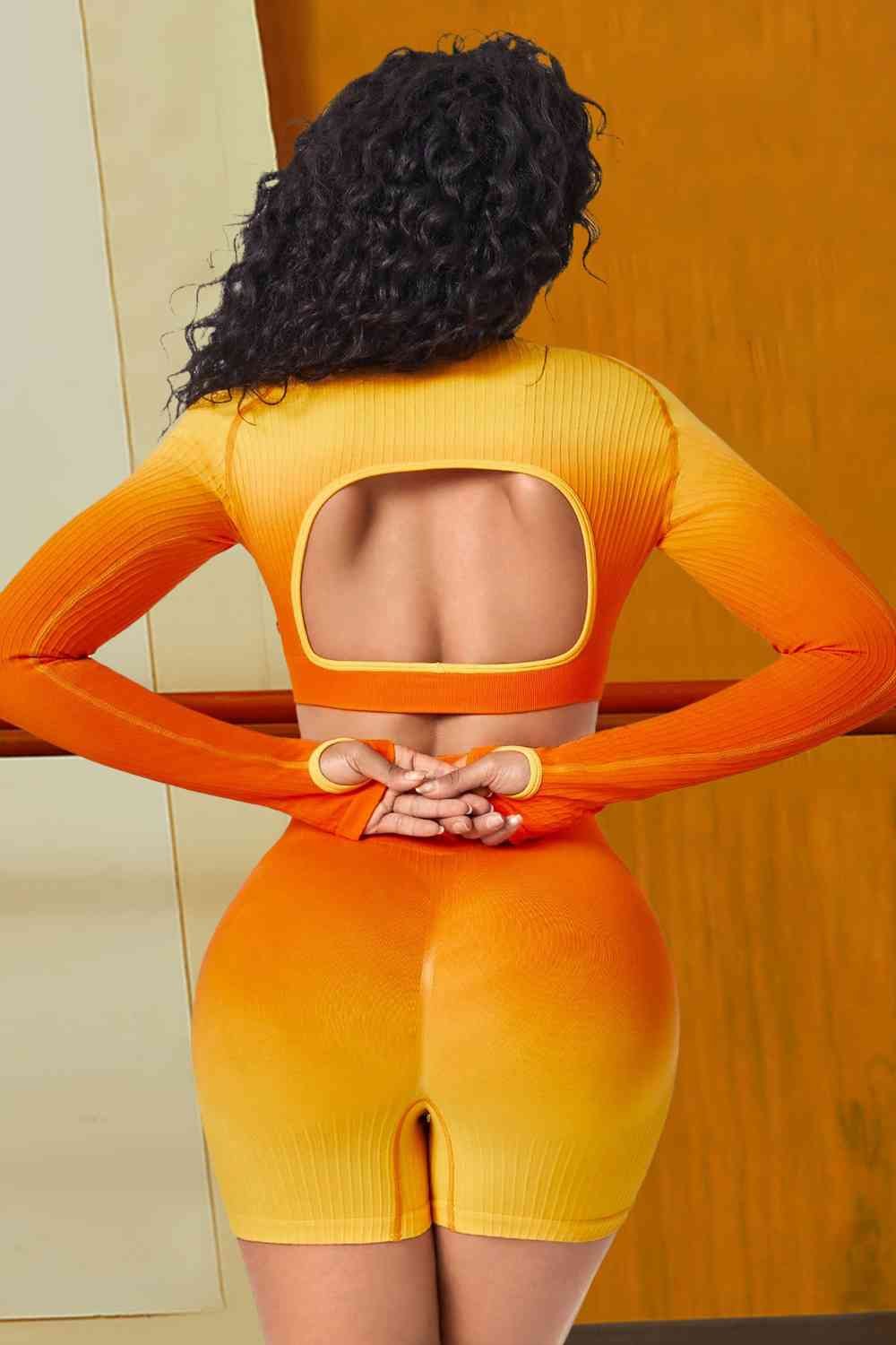 TrainTech Gradient Sports Top and Shorts Set