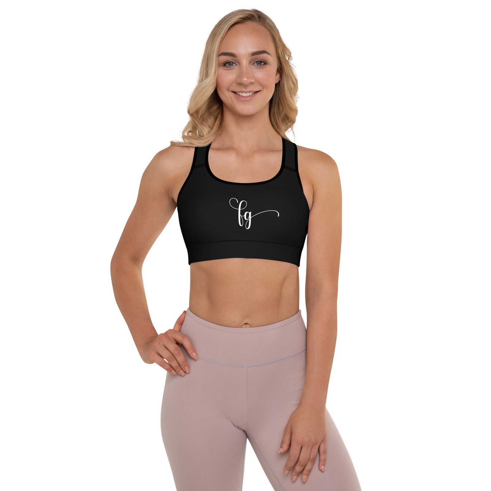 Black / White FG Padded Sports Bra
