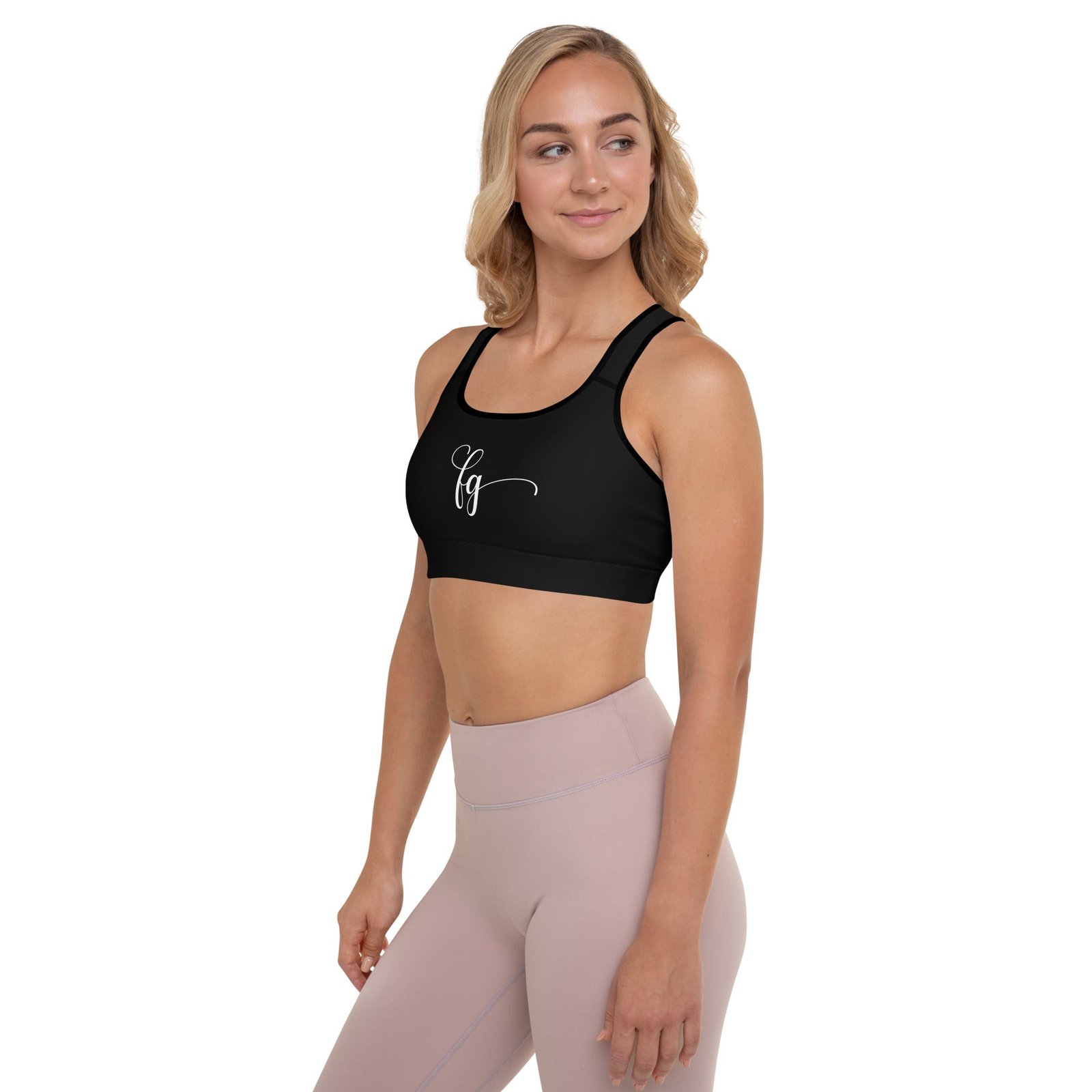 Black / White FG Padded Sports Bra
