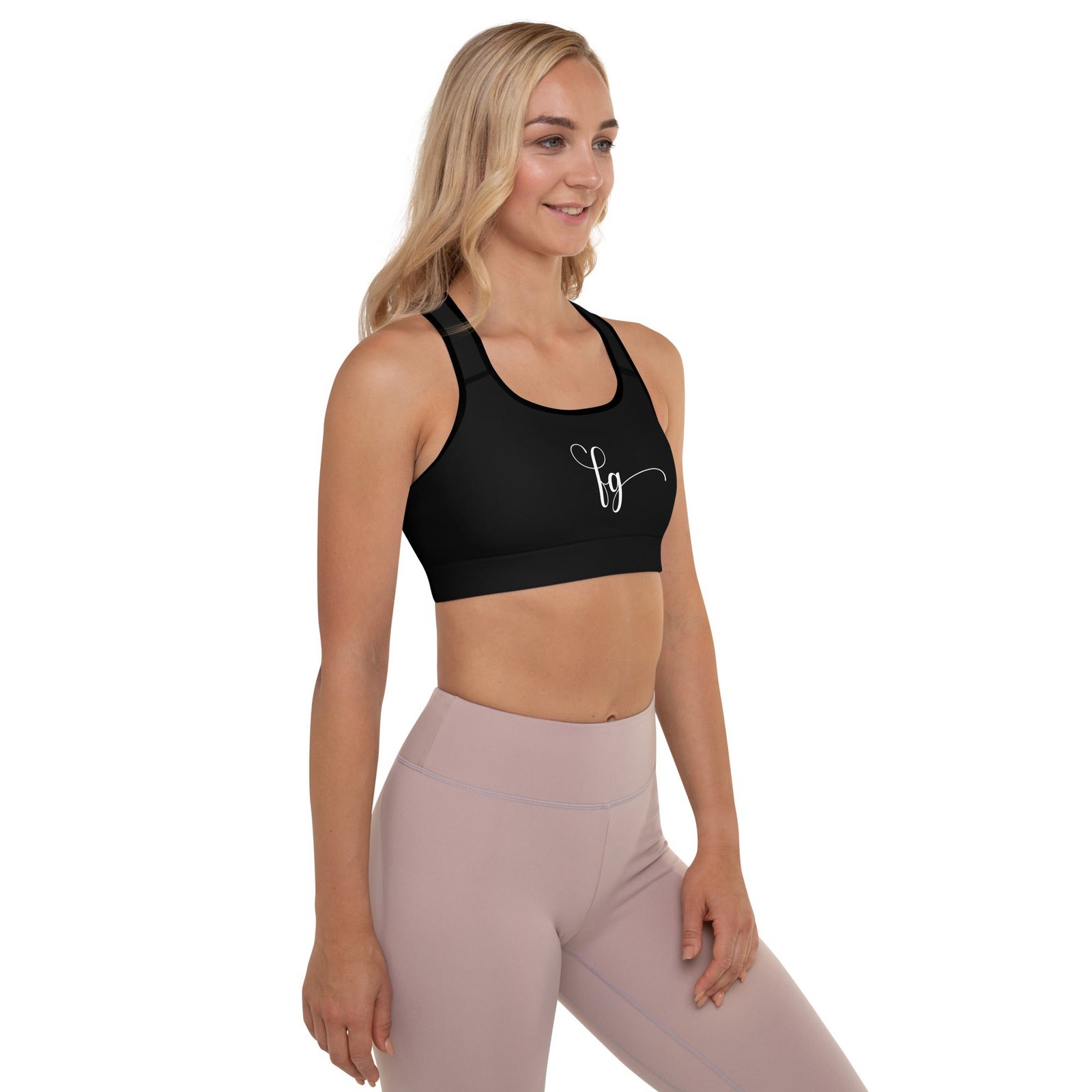 Black / White FG Padded Sports Bra