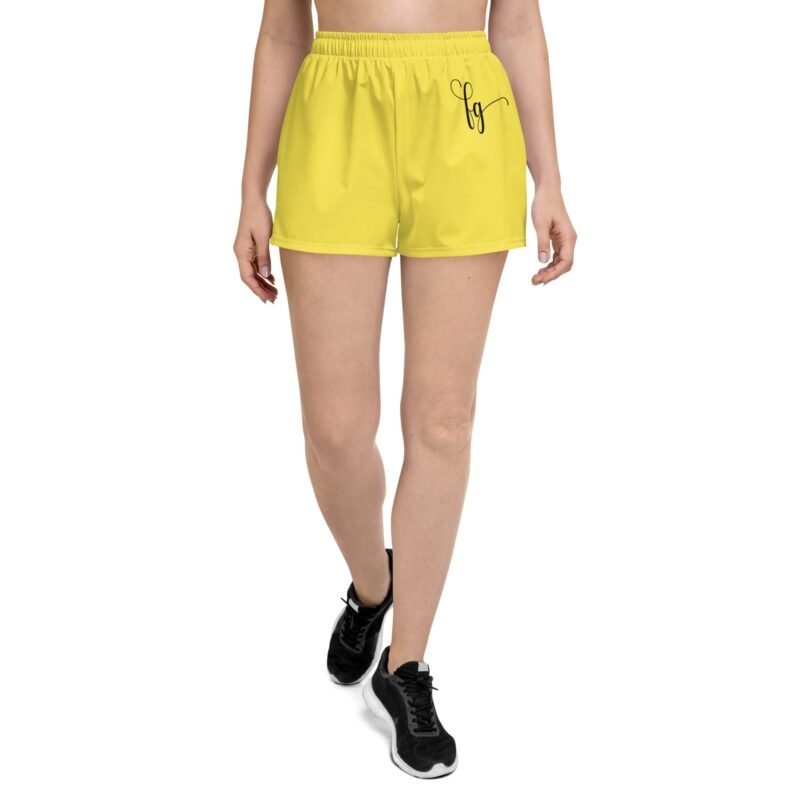 Paris Daisy Yellow / Black Athletic Shorts