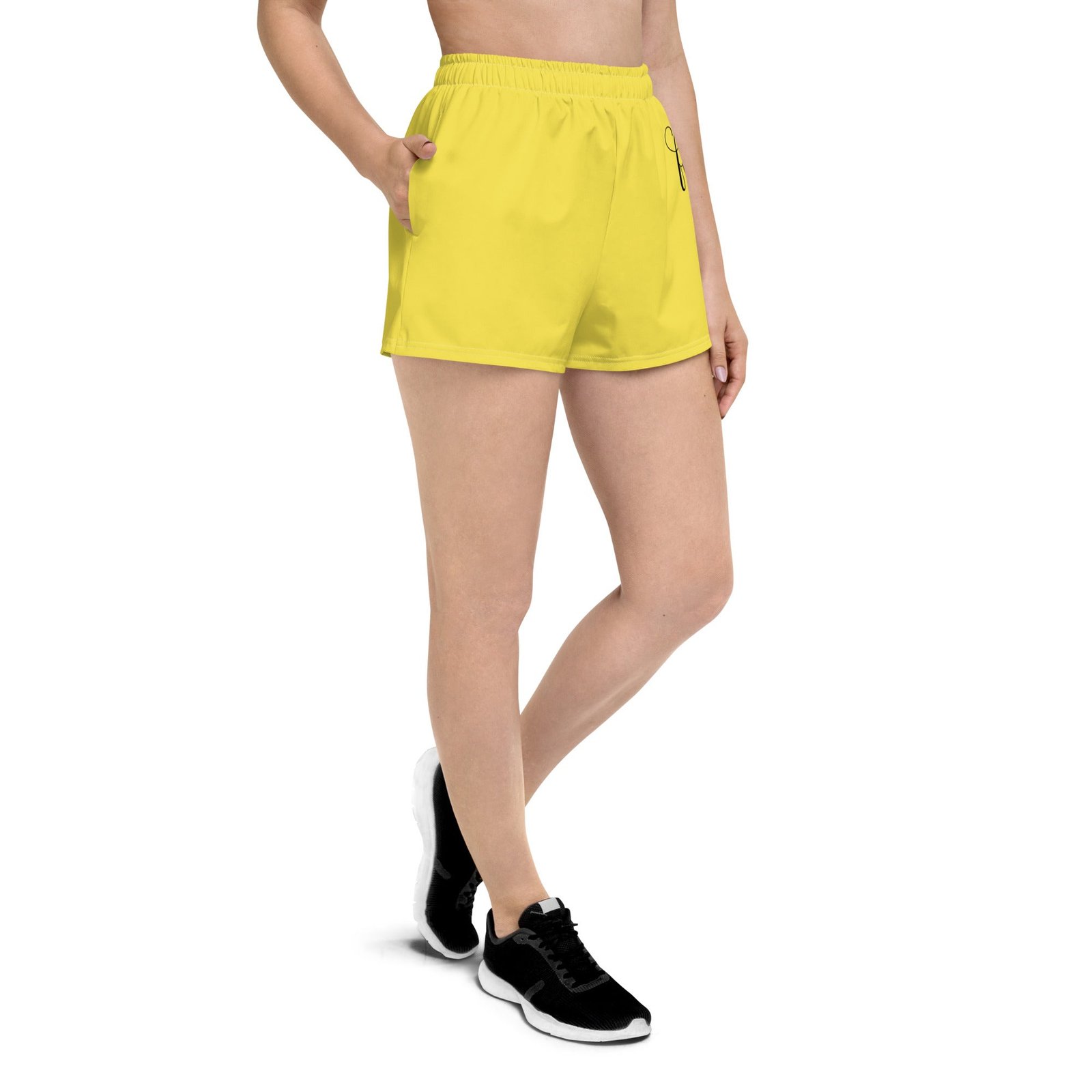 Paris Daisy Yellow / Black Athletic Shorts