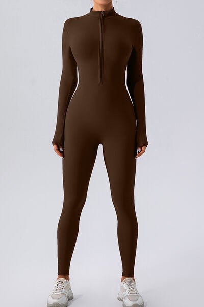 ZenSculpt Half Zip Mock Neck Active Jumpsuit