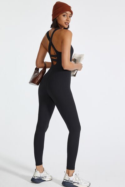 TrainTech Crisscross Back Wide Strap Active Jumpsuit