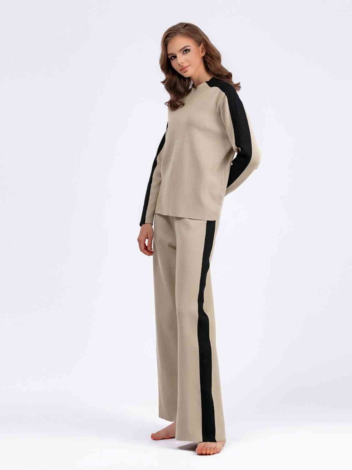 FleeceFlex Sweater and Knit Pants Set