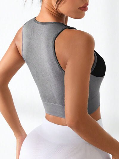 YogaFlex Color Block Round Neck Active Tank