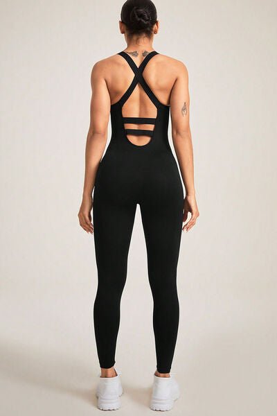 TrainTech Crisscross Wide Strap Jumpsuit