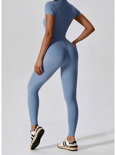 TrainTech Half Zip Short Sleeve Active Jumpsuit