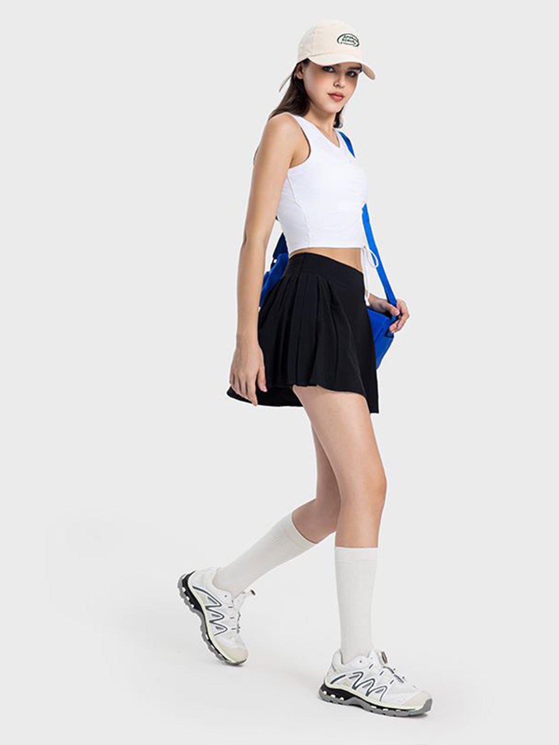 TrainTech Pleated Detail Mid-Rise Waist Active Skirt