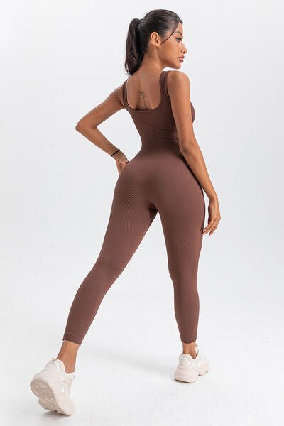 YogaFlex Wide Strap Sleeveless Active Jumpsuit