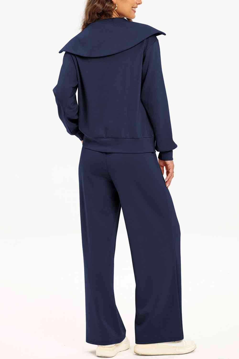 FleeceFlex Half Zip Collared Neck Sweatshirt and Pants Set