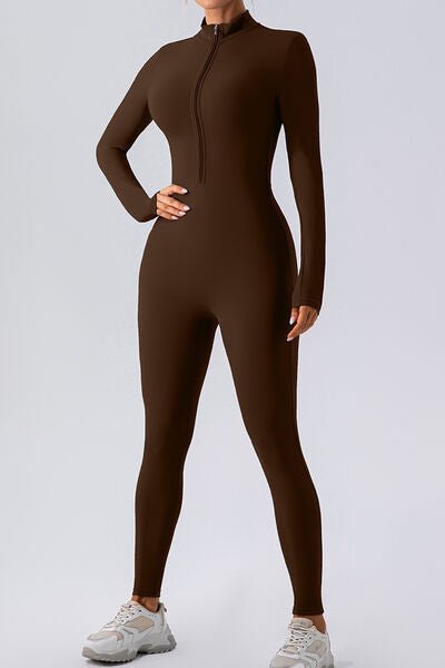 ZenSculpt Half Zip Mock Neck Active Jumpsuit