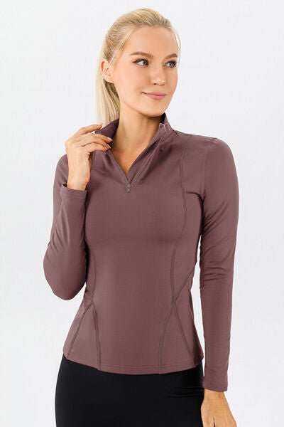 ZenSculpt Mock Neck Quarter Zip Active T-Shirt
