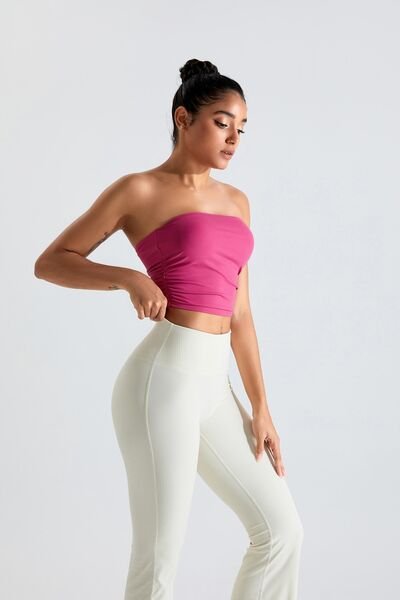 YogaFlex Ribbed Active Bandeau Top