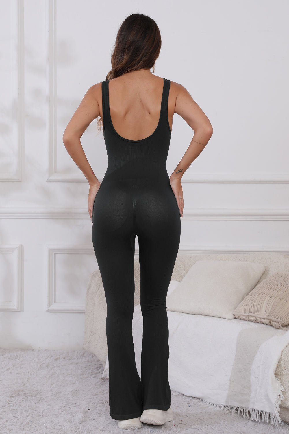 ZenSculpt Scoop Neck Wide Strap Active Jumpsuit
