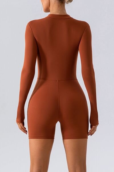 ZenSculpt Half Zip Long Sleeve Active Romper